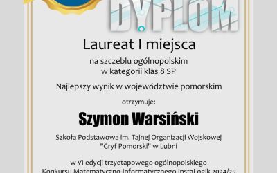 SP LUBNIA: Wyniki VI edycji Konkursu Matematyczno-Informatycznego InstaLogik 2024/2025
