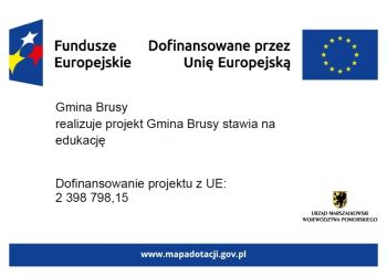 "GMINA BRUSY STAWIA NA EDUKACJĘ" - NABÓR UZUPEŁNIAJĄCY UCZESTNIKÓW PROJEKTU