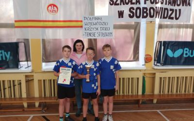 SP nr 1 Brusy: Uczniowie Szkoły Podstawowej nr 1 im. Jana Pawła II w Brusach na Półfinałach Wojewódzkich Igrzysk Dzieci w tenisie stołowym