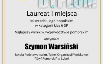 SP LUBNIA: IV edycja konkursu InstaLogik 2022/2023 oraz tytuł laureata dla ucznia ze SP w Lubni